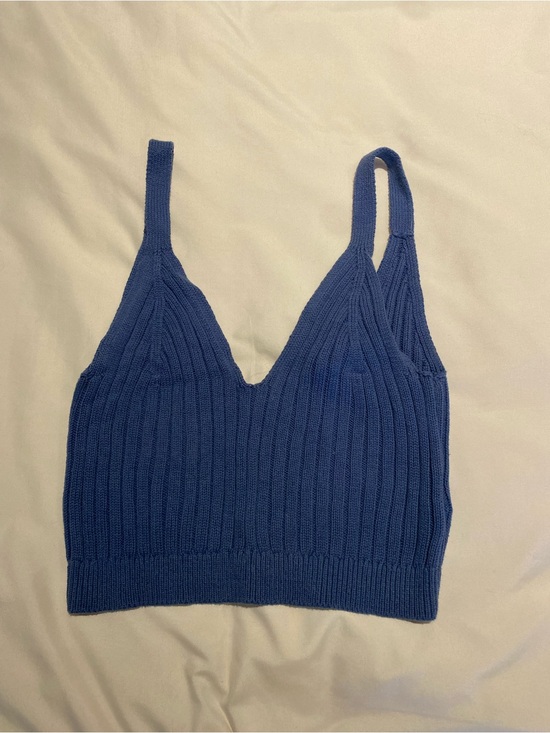 aerie Tops - aerie Blue Ribbed Knit Tank Bralette
